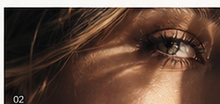 Detalhe fotográfico editorial de um olhar